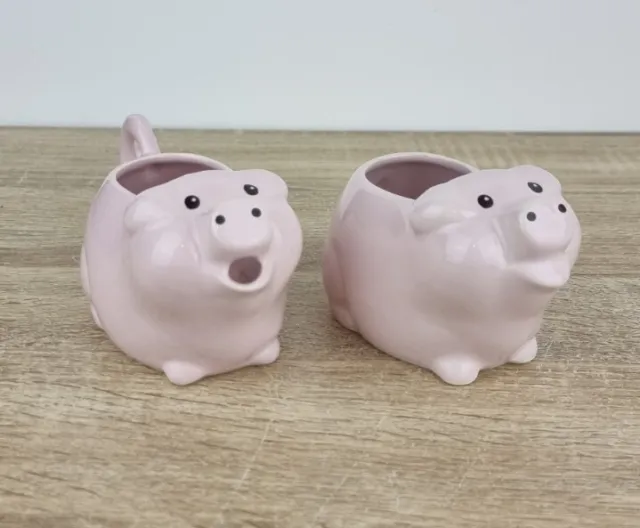 Vintage Gravy Boat And Sauce Pot- Pink Pigs Set Of 2