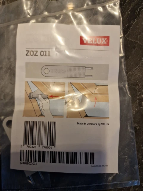 Velux Zoz011 Opening (Child) Restrictor Key Original Sealed Component