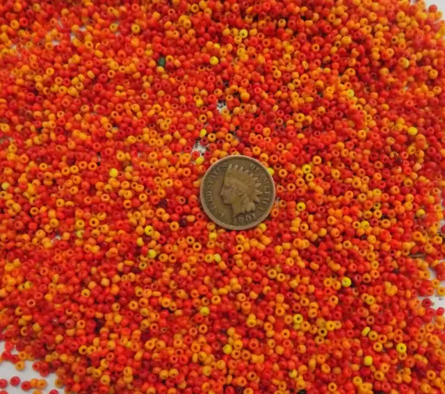 1/2# Pound Bulk Sunset Mix Antique African Seed Beads Venetian Trade V136