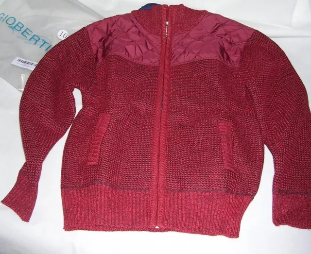 Gioberti Boy's Size 10 Knitted Full Zip Cardigan Sweater SW-810 Red NEW WITH TAG