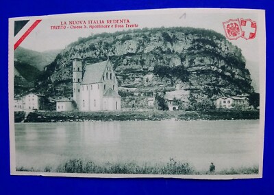 Cartolina Trento Lungo Adige con Doss Trento D148 