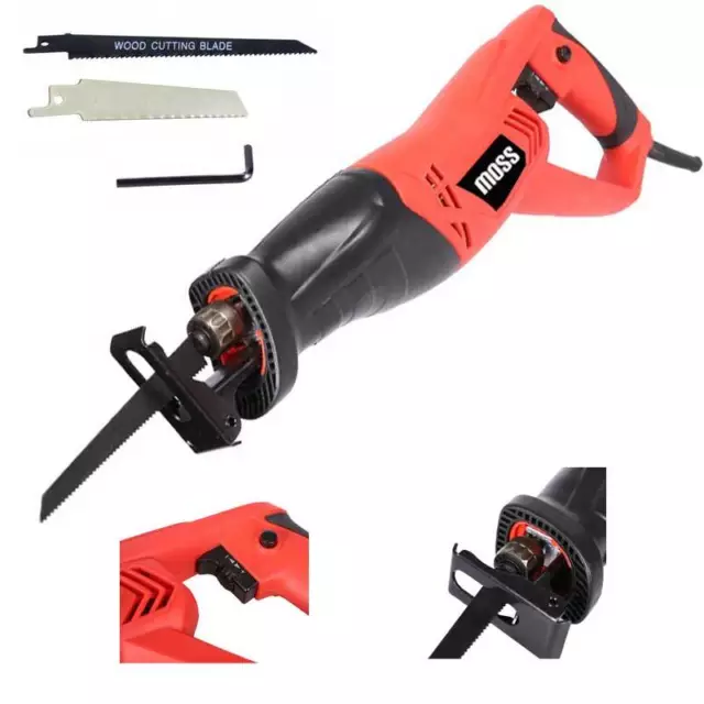 Moss 900W 230V Reciprocating Saw 2 Blades Wood Metal Cutting Recip