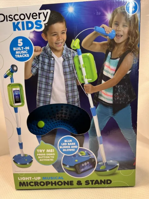 Discovery Kids Light-Up LED Music Microphone and Adjustable Stand New In Box Exc