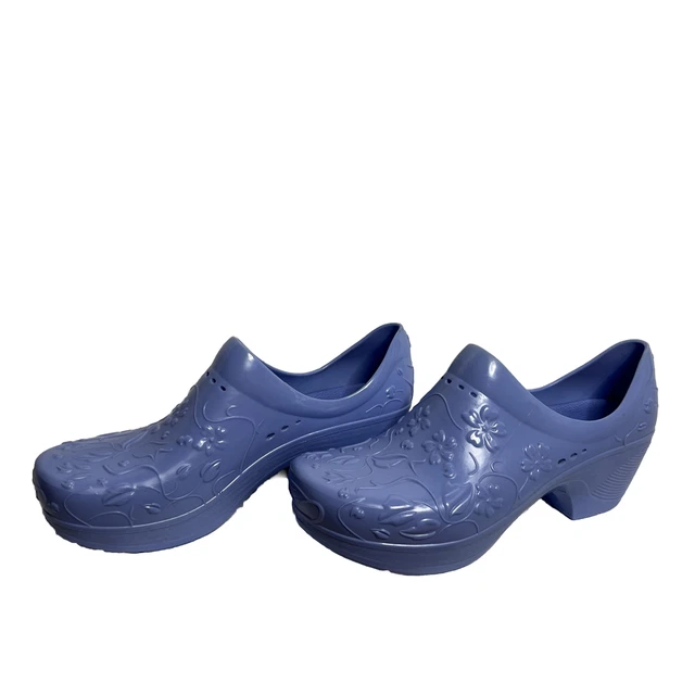 DANSKO PIXIE MOLDED Nursing Clog Shoes Floral Embossed Rubber