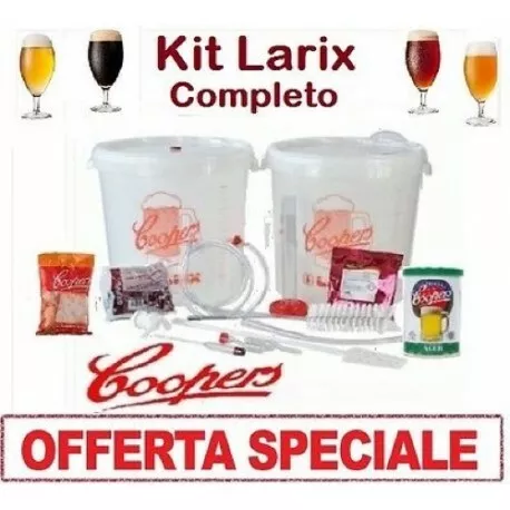 Kit Di Fermentazione Birra "Larix"+Malto Coopers 23 Lt Per Fare Birra Completo