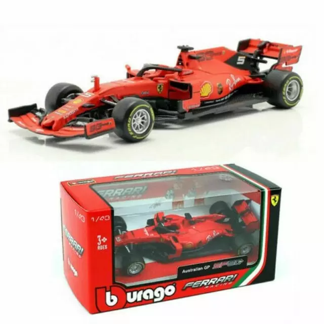 1:43 Bburago 2019 F1 Ferrari Team SF90 #5 Sebastian Vettel Diecast Model Car