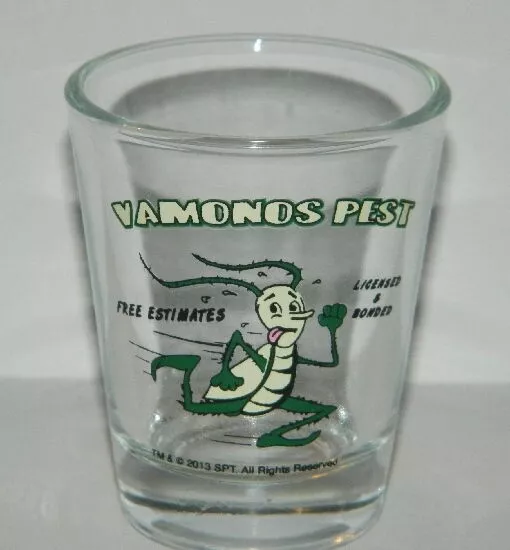 Breaking Bad TV Series Vamonos Pest Company Logo Clear Shot Glass, NEW UNUSED