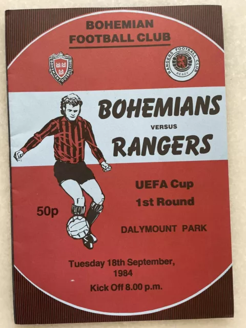 Bohemians v Rangers 1984 UEFA Cup Programme