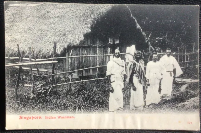 Singapore Indian Washmen Vintage Postcard