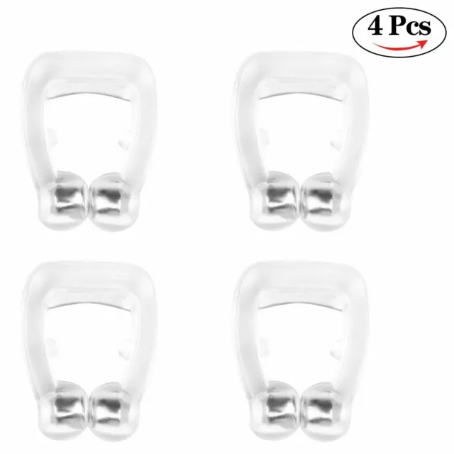 4PC Silicone Magnetic Anti Snore Nose Clip Stop Snoring Apnea Aid Device Stopper