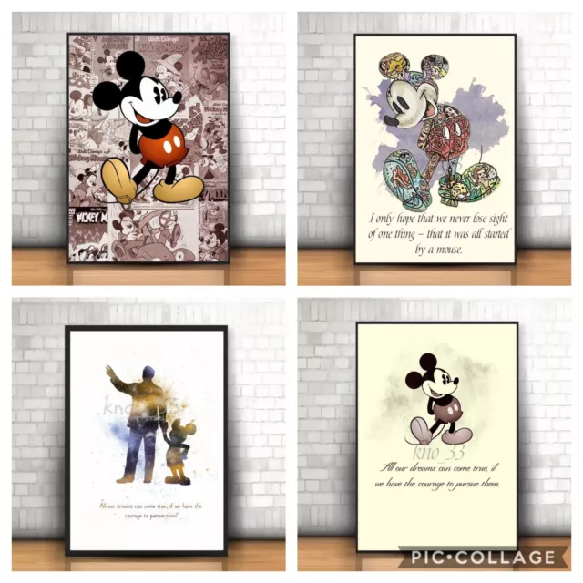 Micky Mouse Disney  ,Inspired,watercolour Wall Art Picture Print A4 X4PRINTS