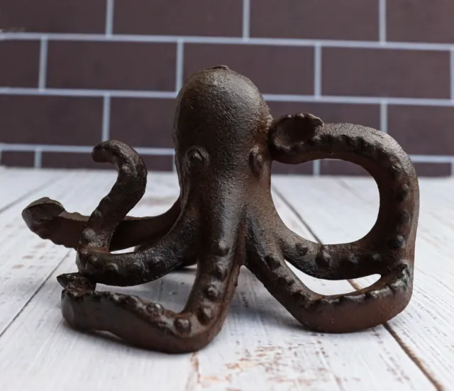 Cast Iron Nautical Sea Octopus Kraken Decorative Paperweight Figurine 5.25"L
