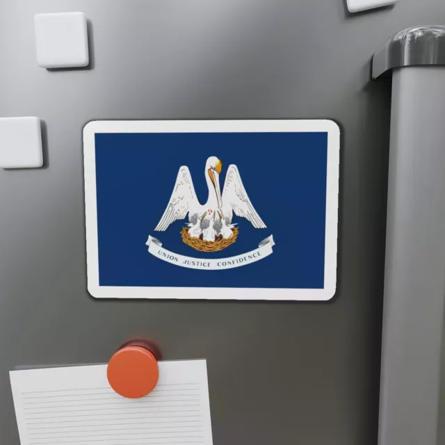 The State of  Louisiana State Flag Die-Cut Magnets