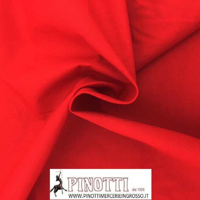 Tessuto Stoffa Tela Rosso Natale In Puro Cotone 100%-Al Metro /In Altezza Cm 150