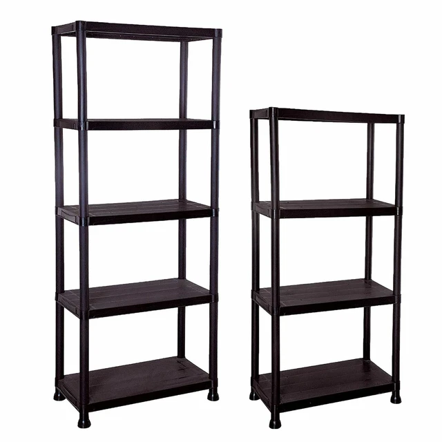 4/5 TIER PLASTIC Shelving Unit Storage Racking Shelves Garage Warehouse