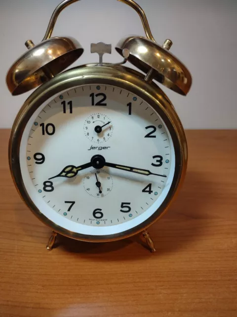 Vintage Mid. Century Wind Up Alarm Clock. BY JERGER. Made in Germany . Nice one!