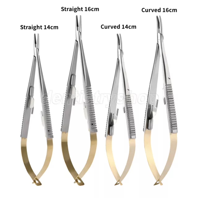 Straight/Curved Castroviejo Needle Holders with Lock 14cm/16cm Dental Instrument