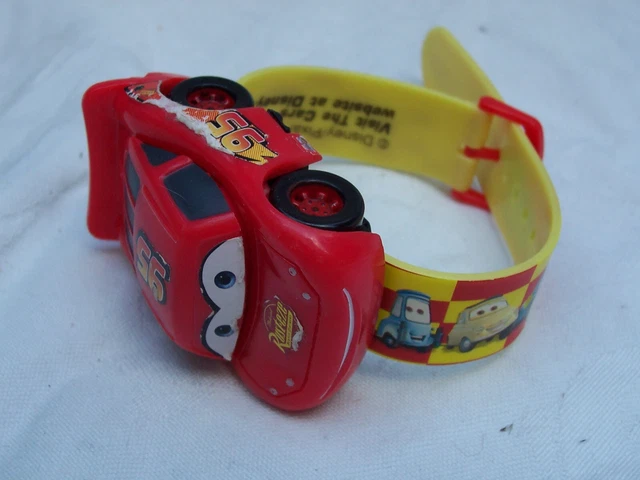 RARE DISNEY PIXAR Cars Lightning McQueen Wristwatch Kids Quartz Flip ...