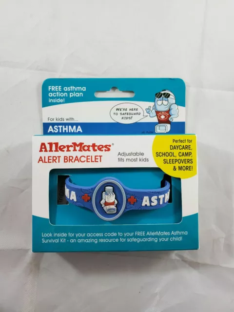 Allermates ASTHMA Alert Bracelet - Kids Adjustable Latex Free NIP