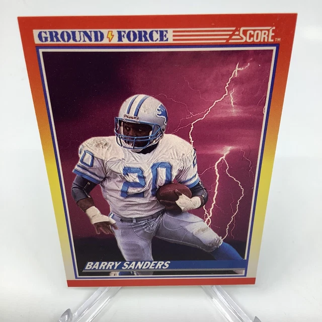 1990 SCORE GROUND Force Barry Sanders 325 Detroit lions HOF EUR 1