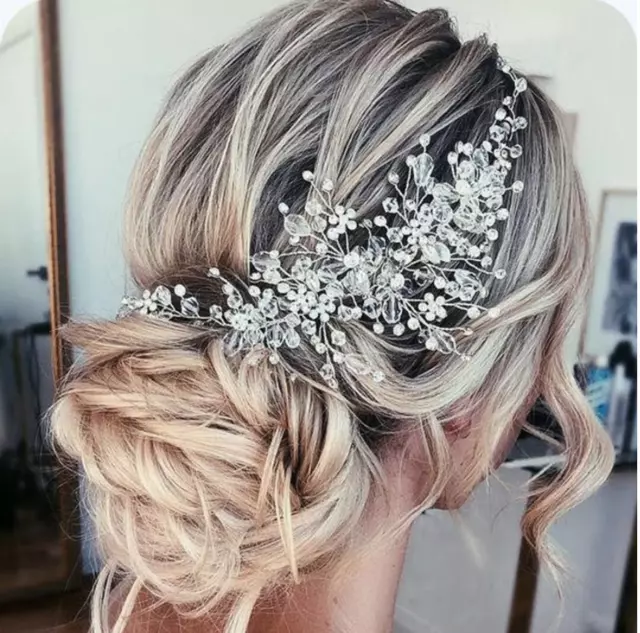 Beaded Rhinestone Bridal Headband Elegant Bride Crystals Wedding Hair Accessory