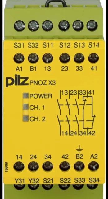 Relè di sicurezza, 24 VDC, 3PST-NA, PNOZ X3, guida DIN, 8 A PILZ  Cod.: 774318