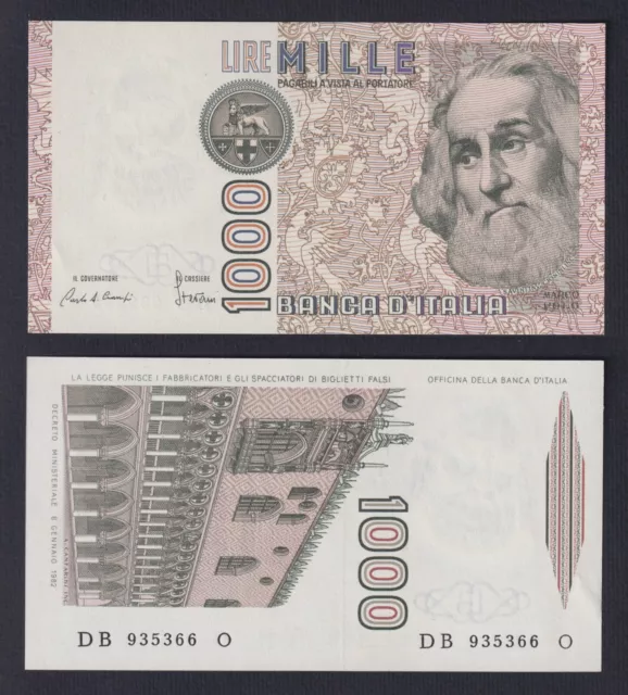 Italie 1000 Livres M. Polo D.1982 (1983) P 109a Fds Unc- B-06