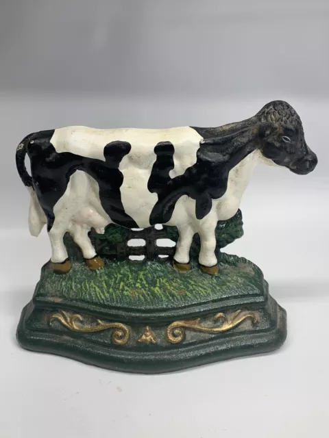 Vintage Wright Studios Cast Iron Dairy Cow Door Stop/ Doorstop  farmhouse decor