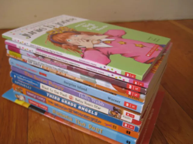 énorme lot de 12 LIVRES POUR ENFANTS Beverly Cleary Junie B Jones Cam Jansen wagon box pour enfants 2