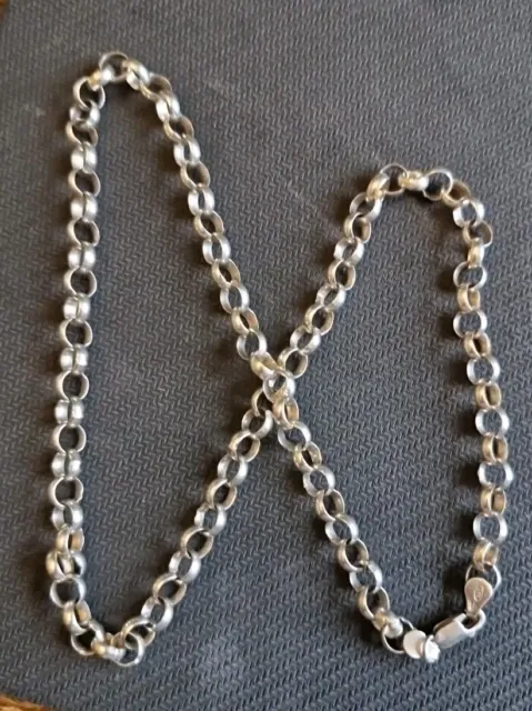 Mens sterling silver plain Belcher link chain necklace Fully hallmarked