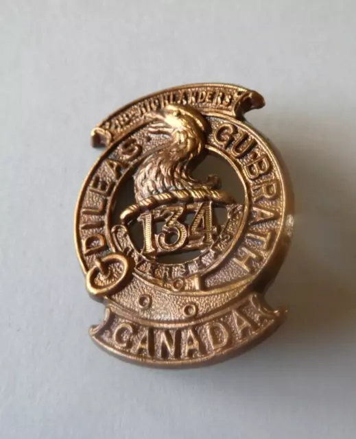 WW1 CEF 134th Battalion 48th Highlanders Collar Badge WW1 CEF 134th Battalion 48th Highlanders Collar Badge