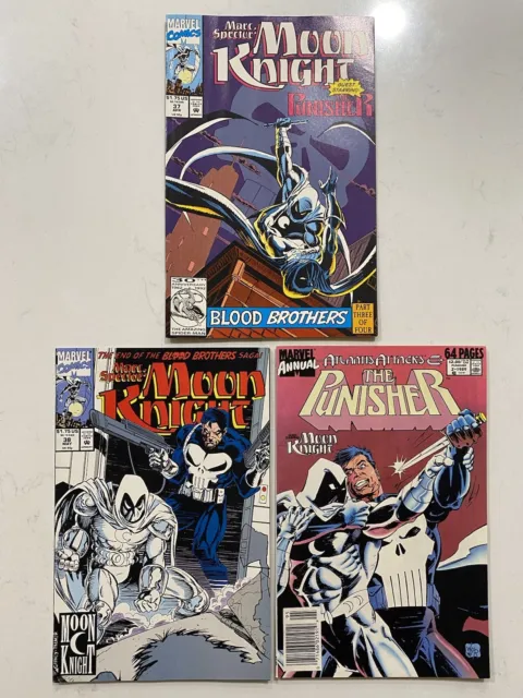 Marc Spector Moon Knight #37-38 & Punisher Annual #2 (Marvel Comics) F/VF to VF-