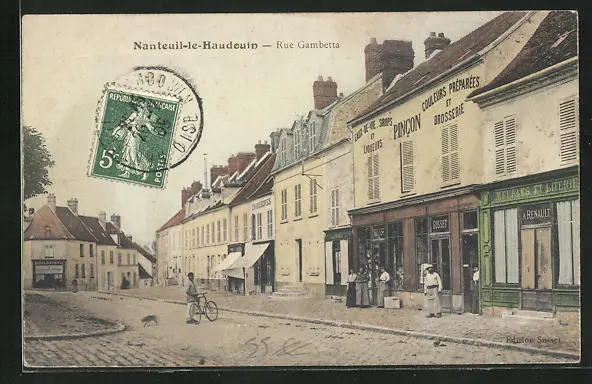 CPA Nanteuil-le-Haudouin, Rue Gambetta 1909