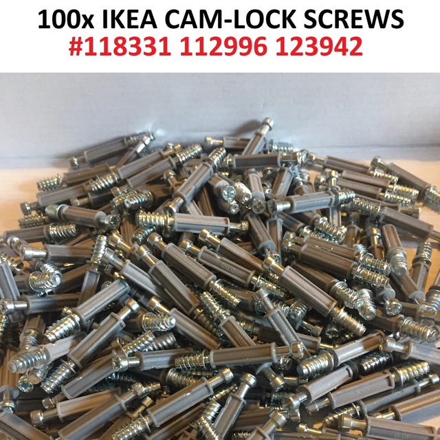 IKEA CAM LOCK SCREWS 100x BUNDLE 118331 112996 123492 HEMNES MALM PAX