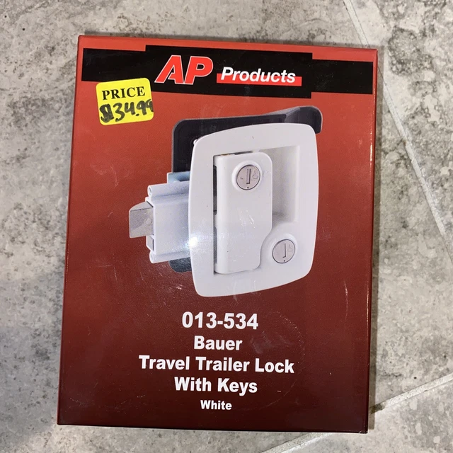 Ap Products White Trailer Lock With Key - New