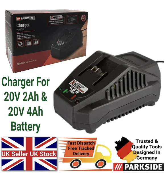PARKSIDE 20V BATTERY Charger Compatible with 20V 2Ah & 4Ah X Team