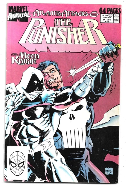 The Punisher Annual #2 vs Moon Knight Atlantis Attacks FN (1989) Marvel Comics