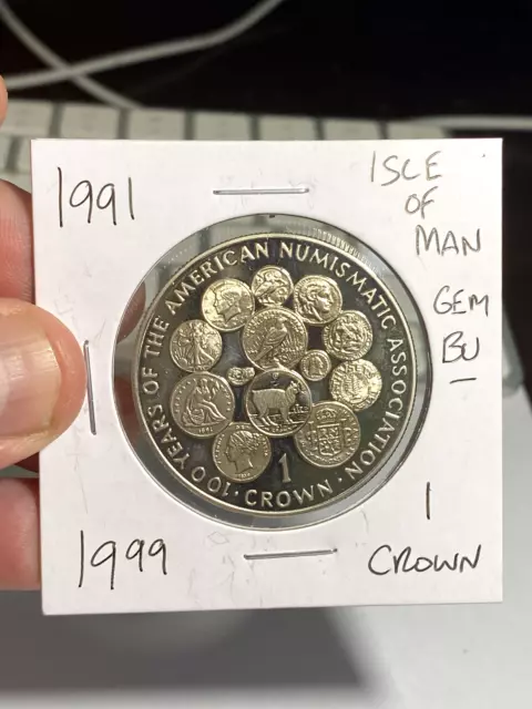 1991 Isle of Man 1 Crown