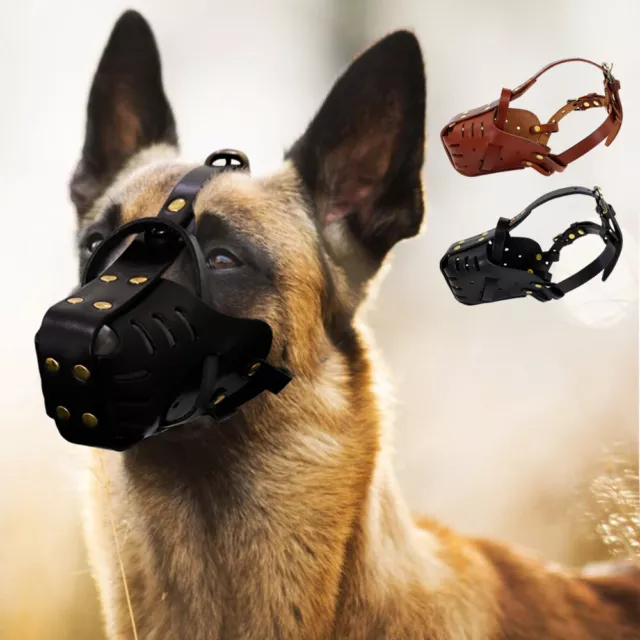 Heavy Duty Muzzle for Medium Large Dogs Biting Leather Basket German Shepherd