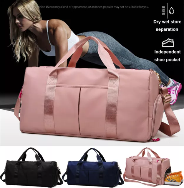 Men Women Canvas Duffle Bag Travel Yoga Holiday Gym Handbag Weekend Luggage Bags