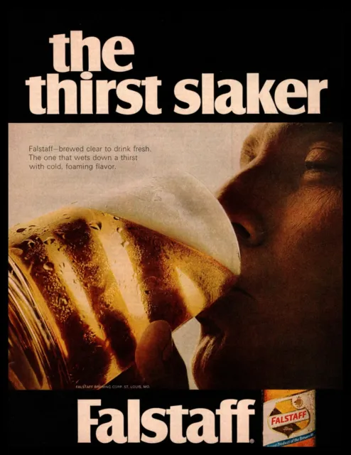 1968 Falstaff Brewing St. Louis MO Frosty Beer Mug "The Thirst Slaker" Print Ad