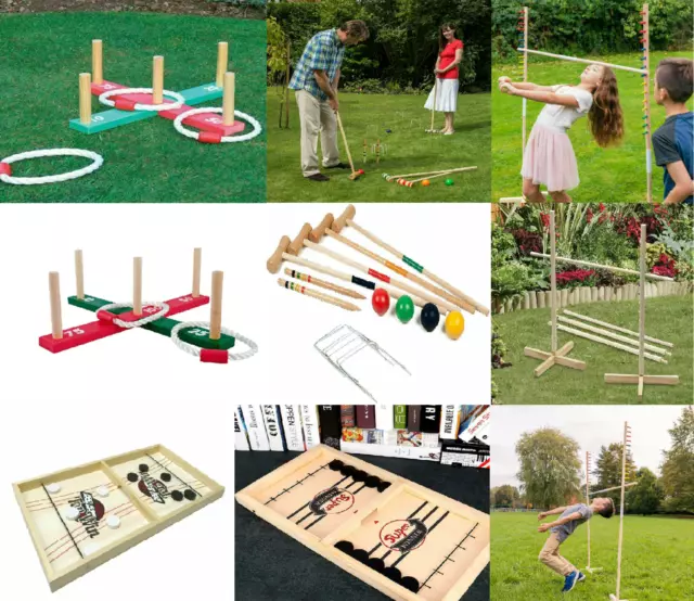 Garden Fun Wooden Giant Croquet Limbo Wooden Chess Ring Toss Kids & Family Games