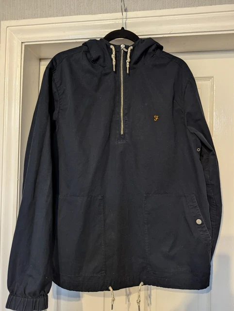 FARAH Colborne Overhead Jacket in True Navy Medium Mens M 14.99 PicClick UK