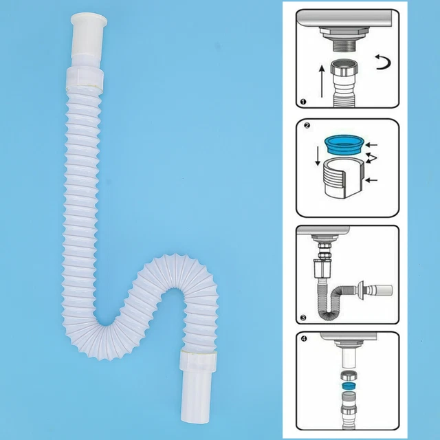 UNIVERSAL BATHROOM BASIN Kitchen Sink Flexible Waste Pipe Trap