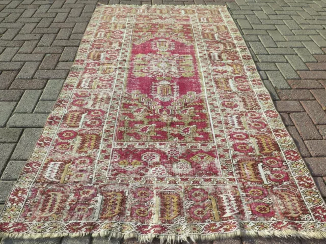 Antique Carpet, Turkish Rug, Distressed Rug, Old Rug, Teppiche, SmallRug 46"X83"