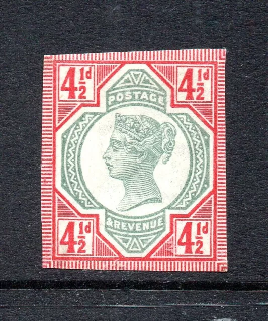 GB QV 41/2d Green and Carmine Imprimatur Very Fine Mint Lightly Hinged Cat £800