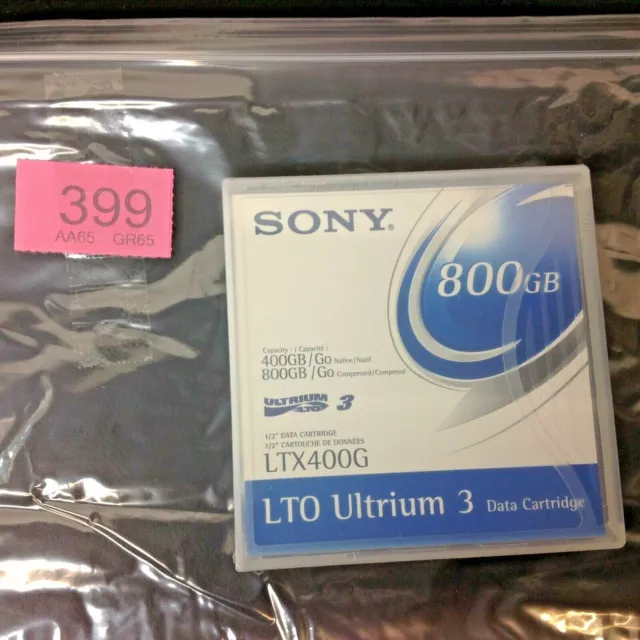 399/ Sony Lto Ultrium 3--Data Cartridge--800Gb--Model; Ltx-400G--New / Sealed