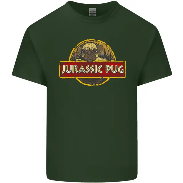 T-shirt top parodia film per cani Jurassic Pug parodia da uomo cotone 10