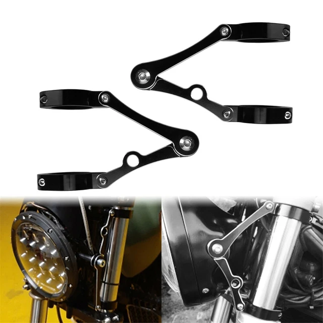Support Phare Moto CICMOD 35-43mm - Fixation Cafe Racer Chopper Noir