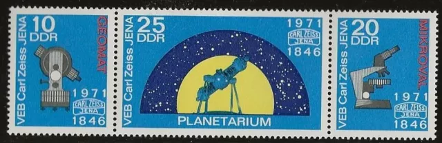 DDR #Mi1714-Mi1716 MNH 1971 Theodolite Microscope Carl Zeiss JENA [1338a]